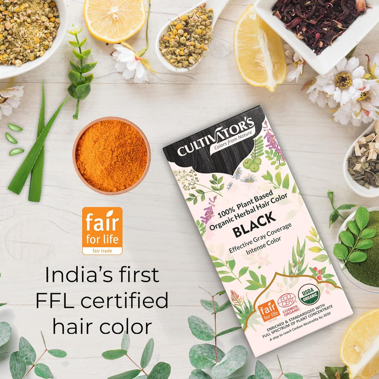 Cultivator's Organic Herbal Black Hair Color (4x25g)