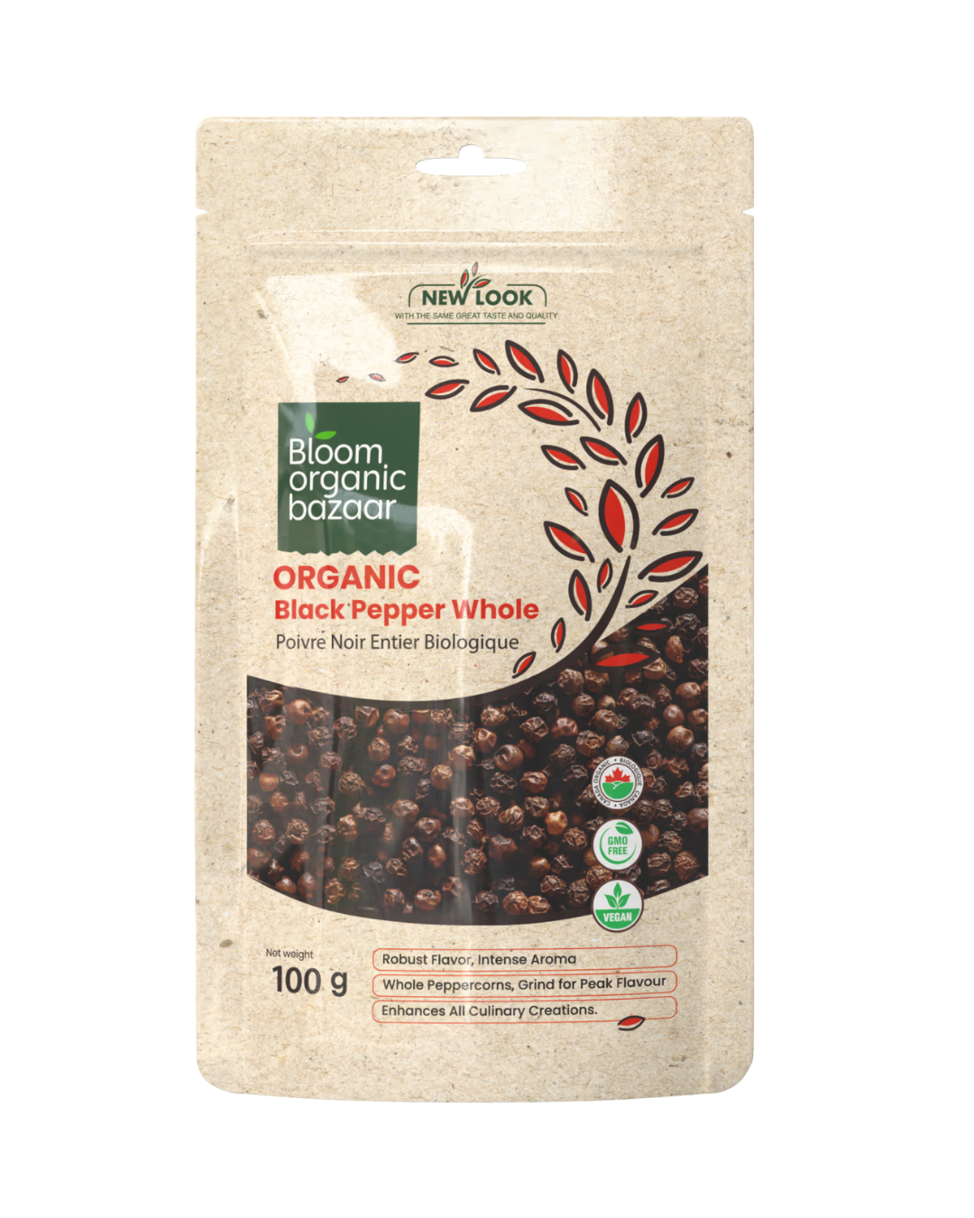 Bloom Organic Black Pepper Whole 100 g