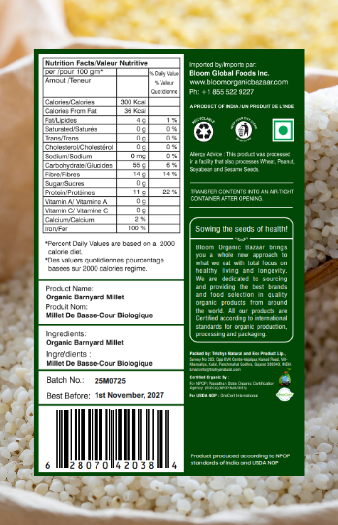 Bloom Organic Barnyard Millet 908 g