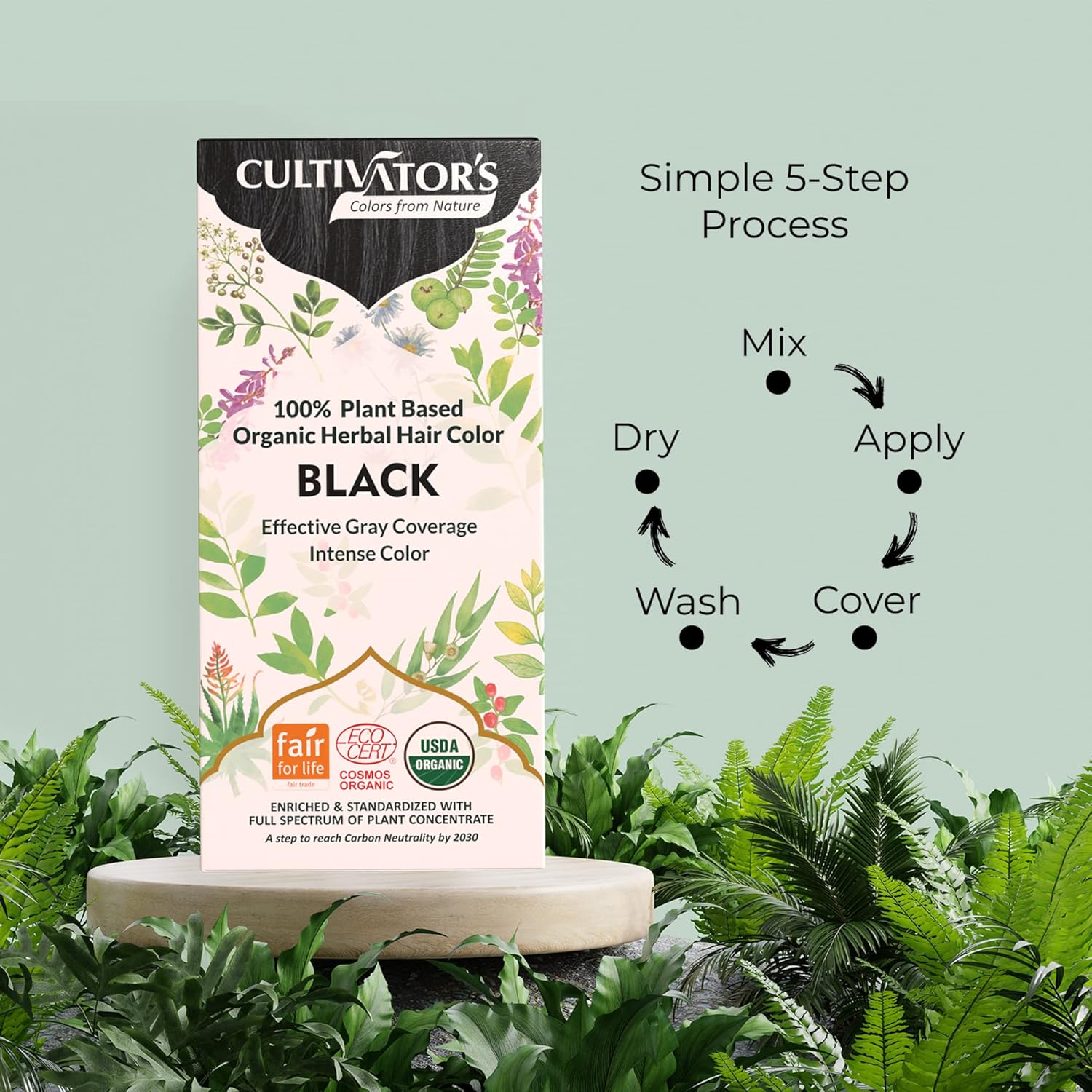 Cultivator's Organic Herbal Black Hair Color (4x25g)