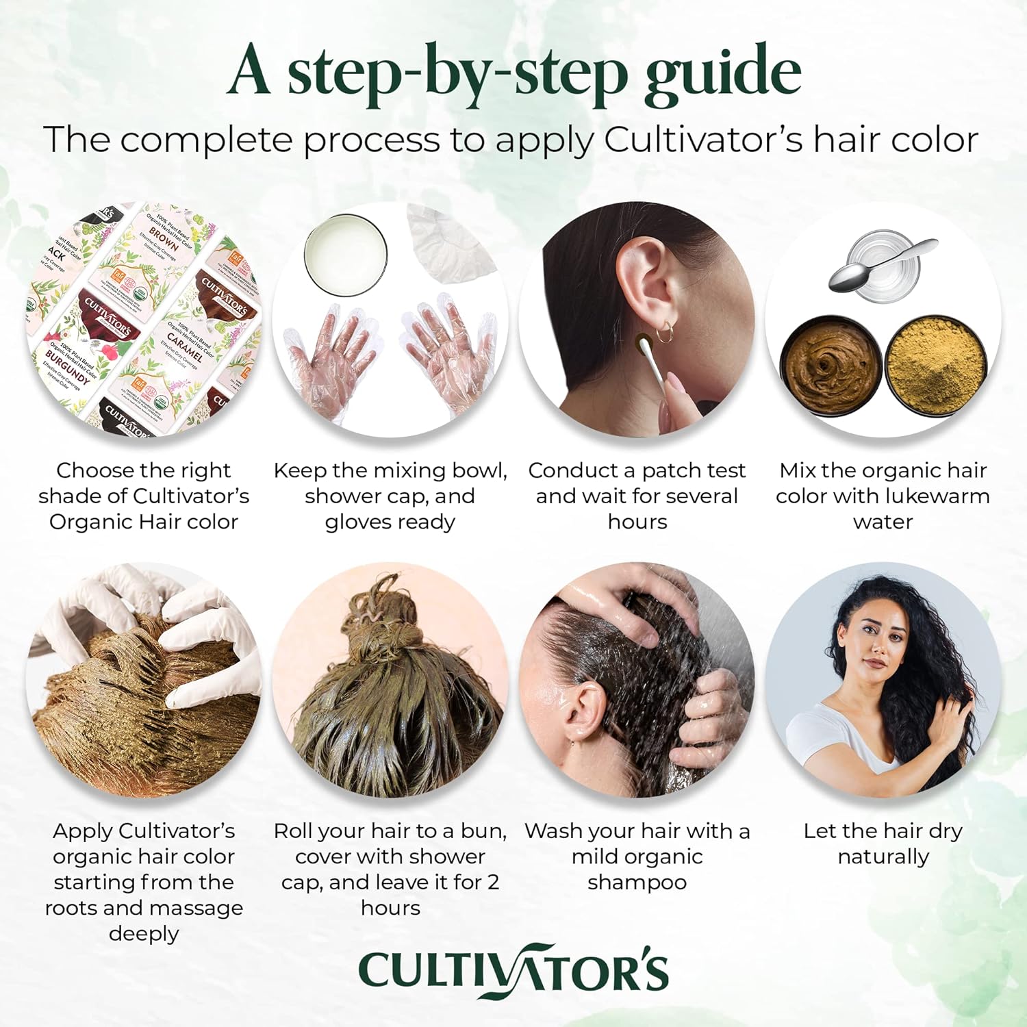 Cultivator's Organic Herbal Dark Brown Hair Color (4x25g)