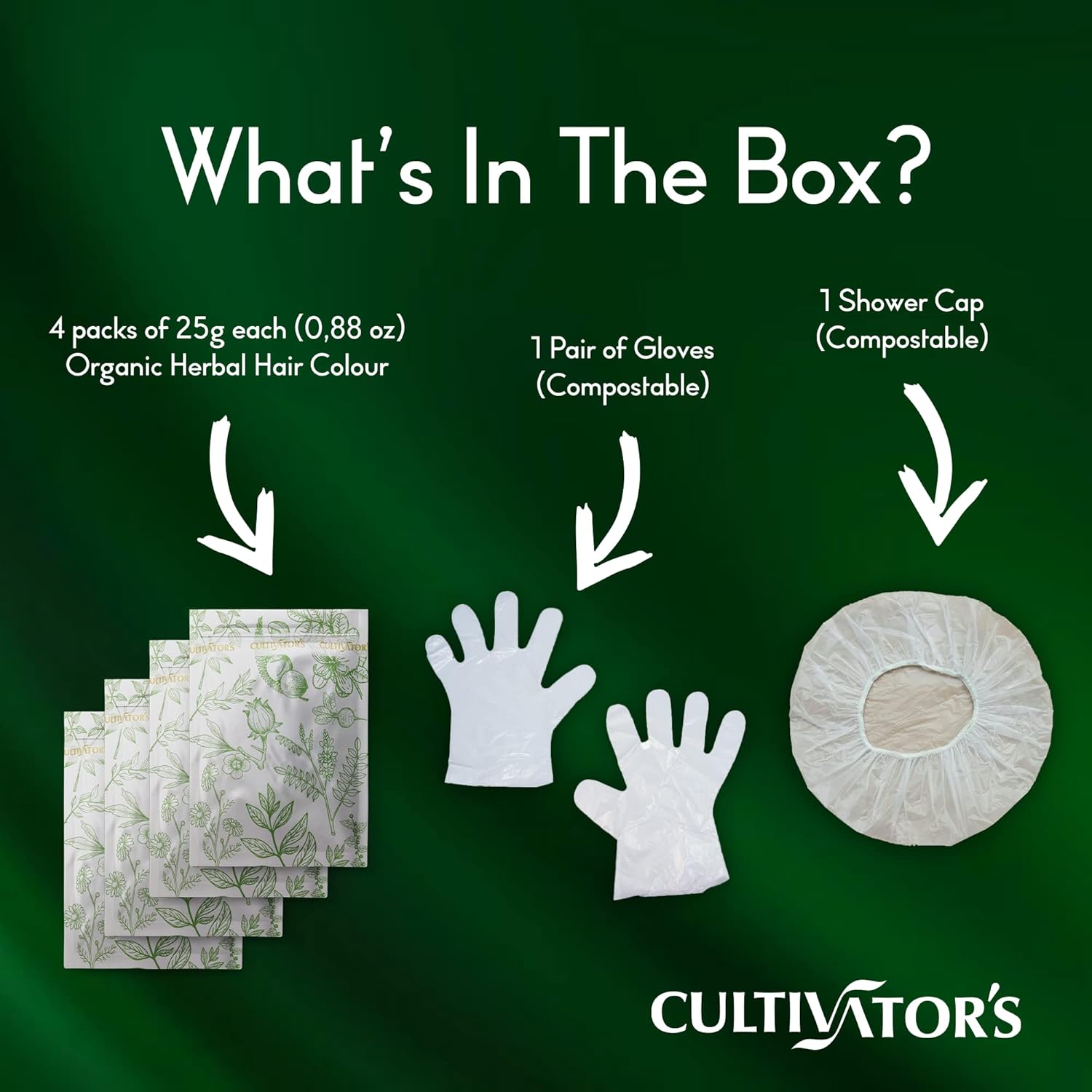 Cultivator's Organic Herbal Dark Brown Hair Color (4x25g)