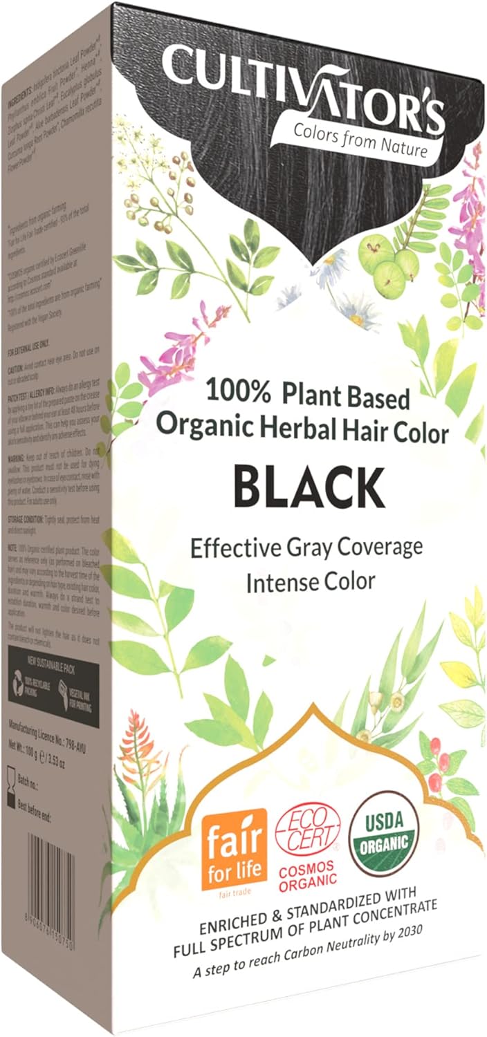 Cultivator's Organic Herbal Black Hair Color (4x25g)