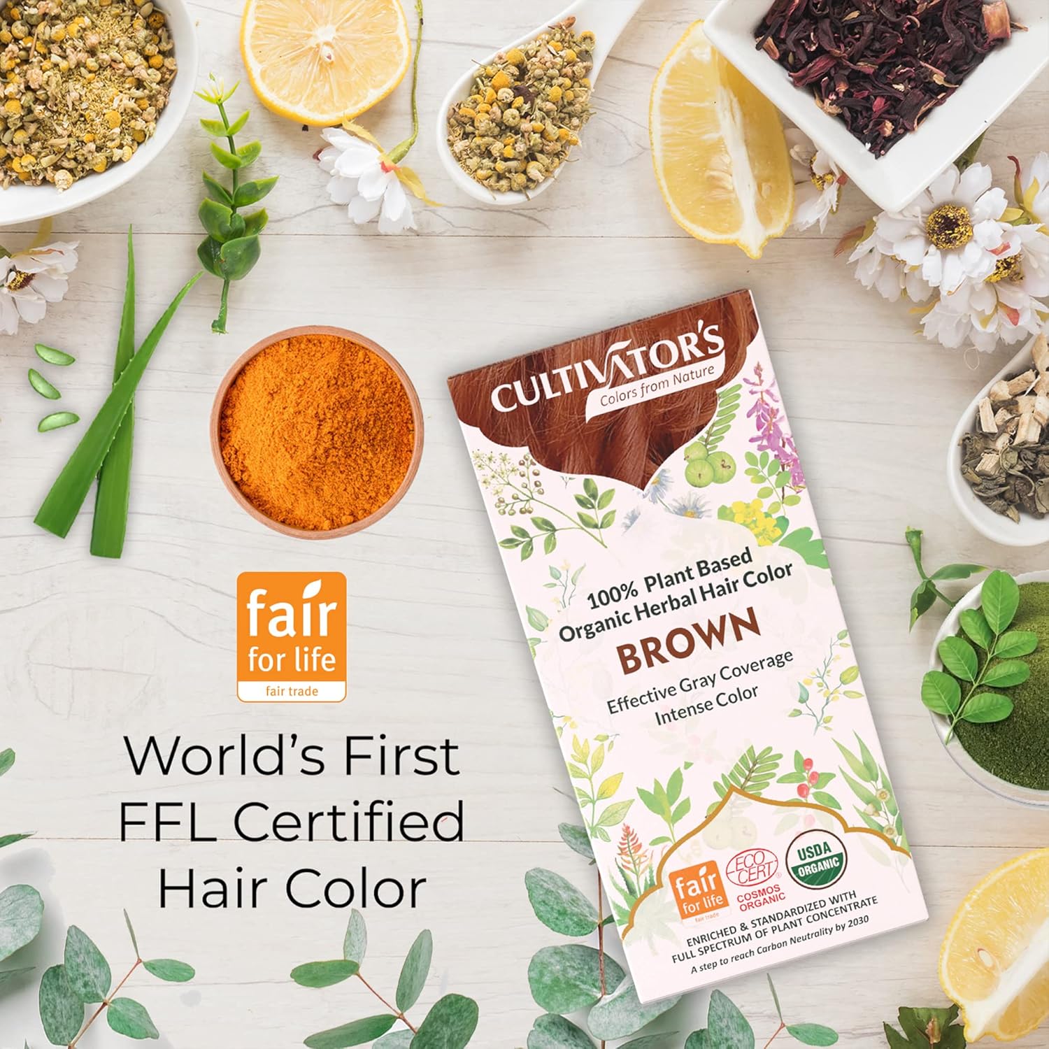 Cultivator's Organic Herbal Brown Hair Color (4x25g)
