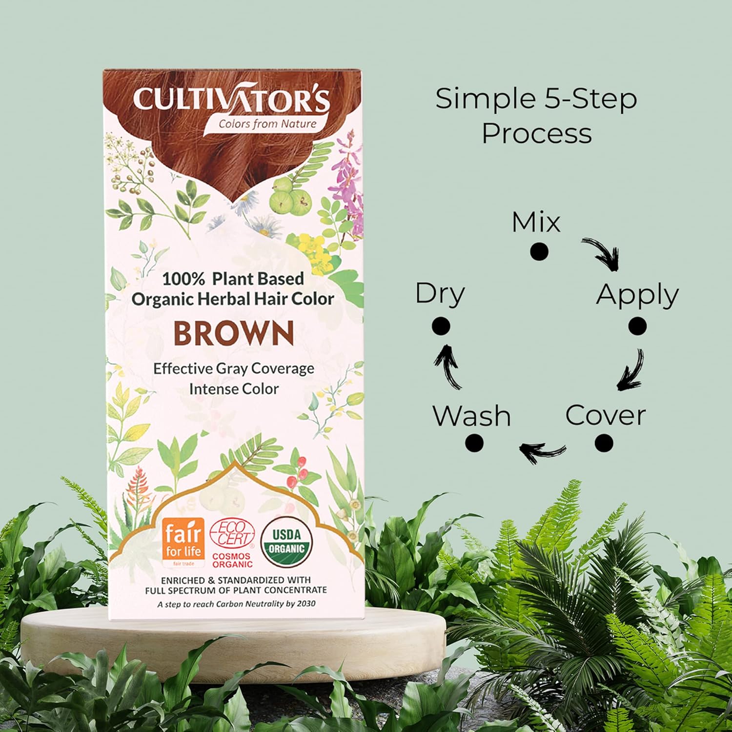 Cultivator's Organic Herbal Brown Hair Color (4x25g)