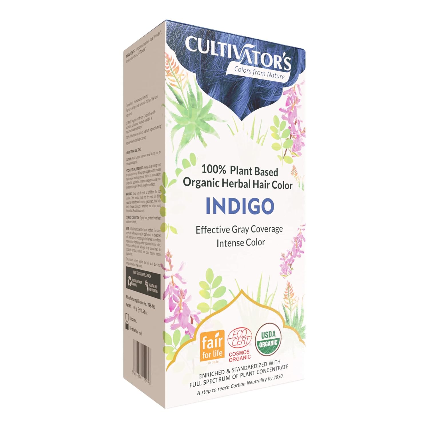Cultivator's Organic Herbal Indigo Hair Color (4x25g)