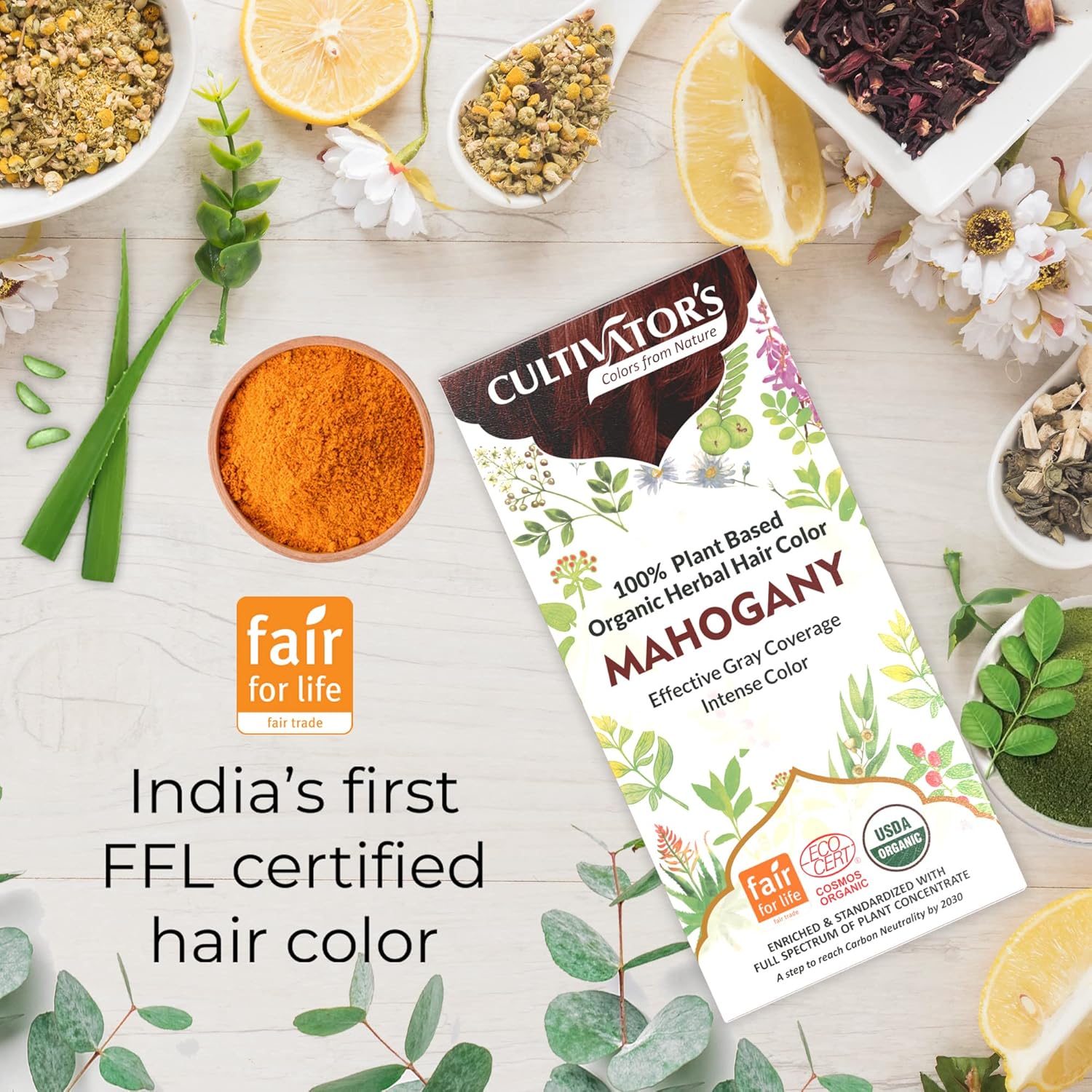 Cultivator's Organic Herbal Mahogany Hair Color (4x25g)