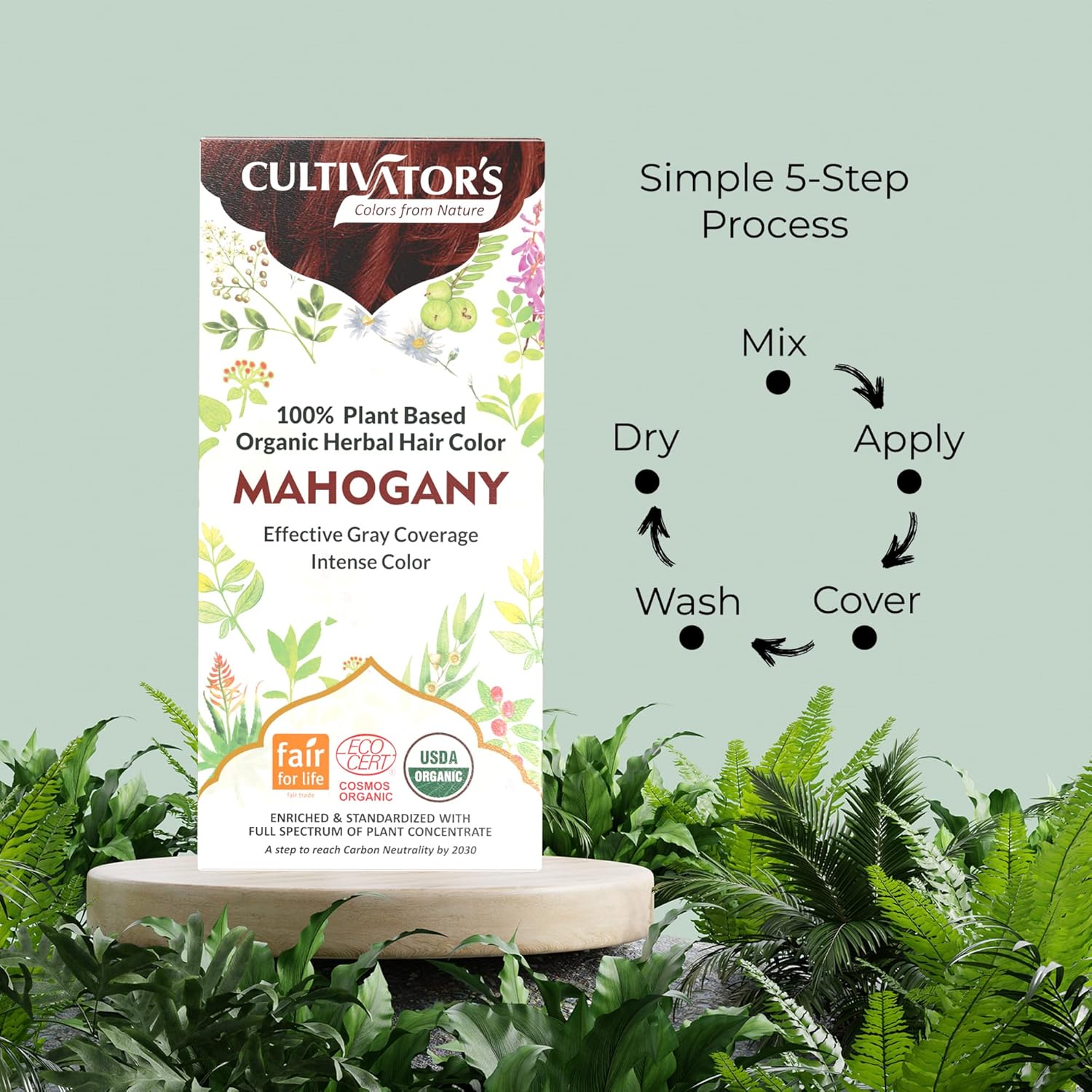 Cultivator's Organic Herbal Mahogany Hair Color (4x25g)