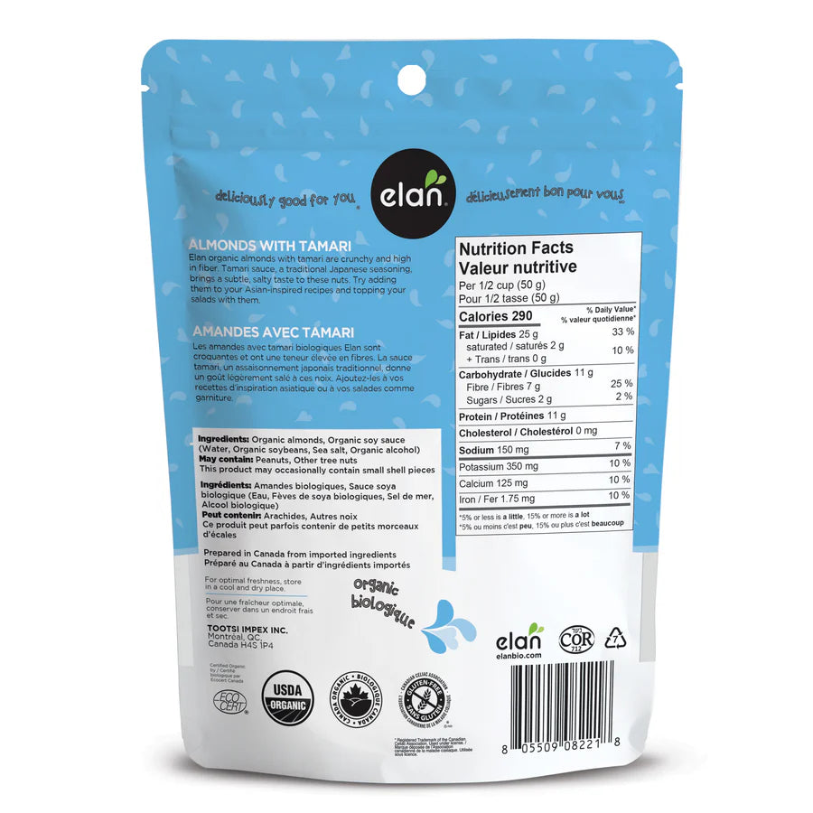Elan Organic Almonds With Tamari 175 g