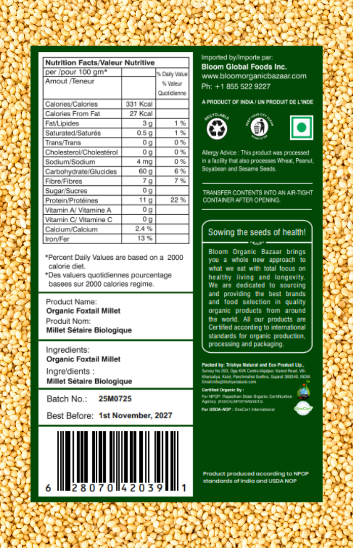 Bloom Organic Foxtail Millet 908 g