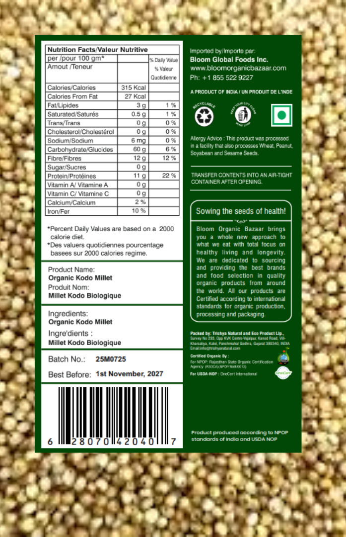 Bloom Organic Kodo Millet 908 g
