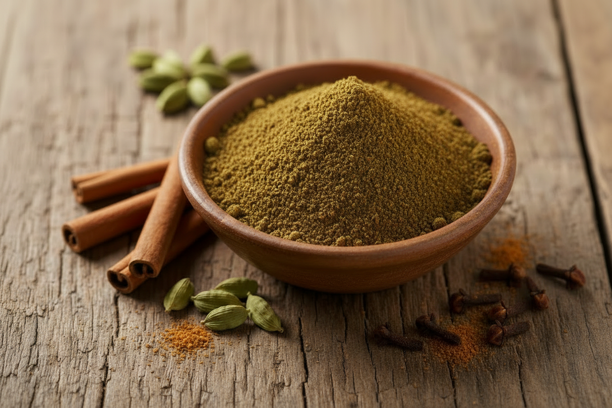 make the colour of ther powder more green-brown than yellow-brown