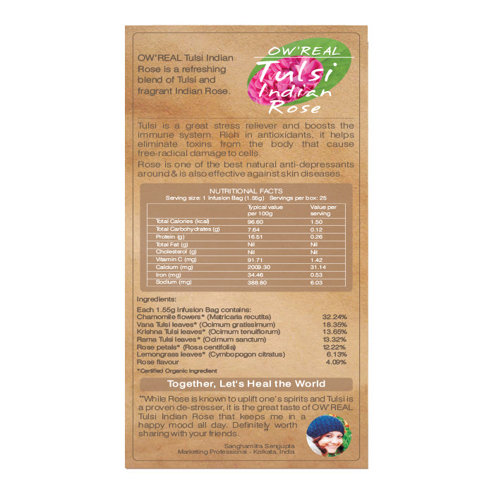 Bloom Organic OW'REAL Tulsi Indian Rose Tea in Canada