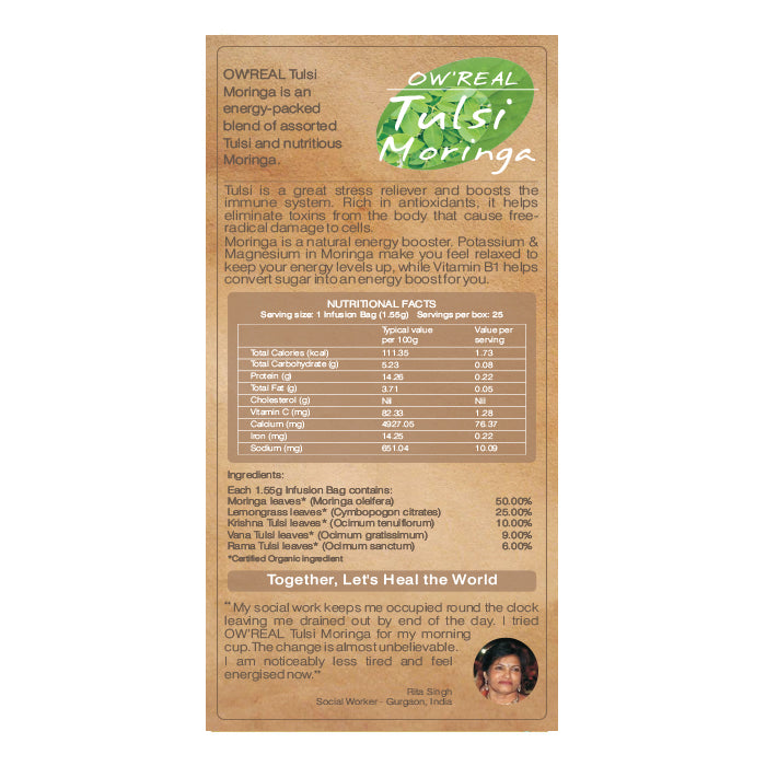 Buy Organic OW'REAL Tulsi Moringa Tea in Onterio
