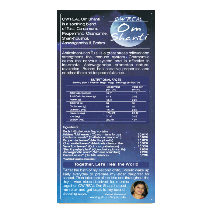 Buy Bloom Organic OW'REAL Om Shanti Tea