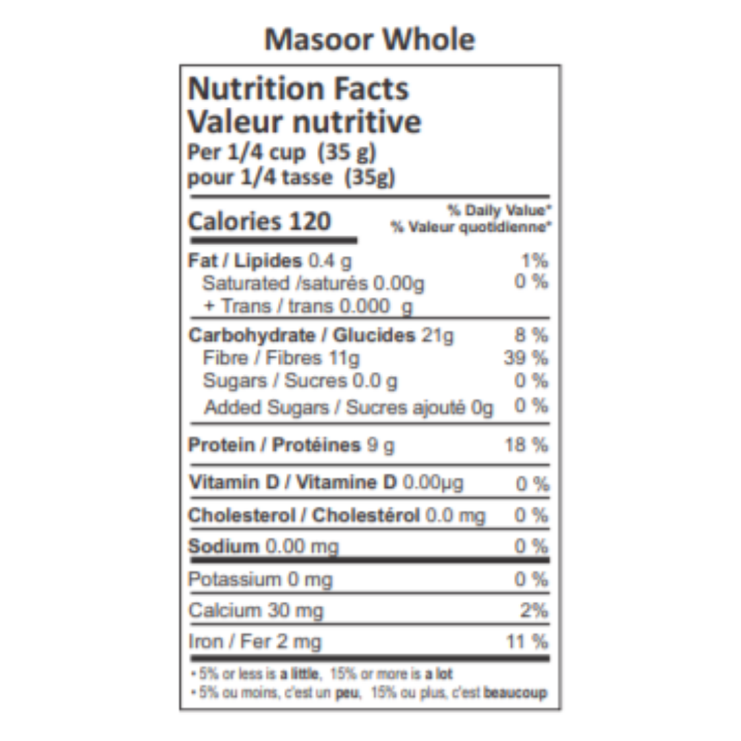 Bloom Organic  Masoor Whole 2 lbs & 1.5 kg