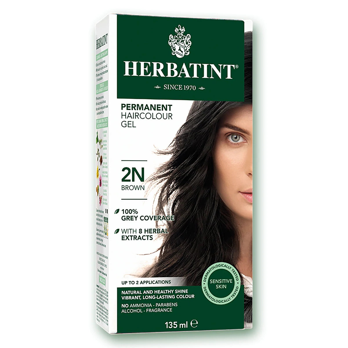 Herbatint 2N Brown Permanent Haircolour Gel 135 mL